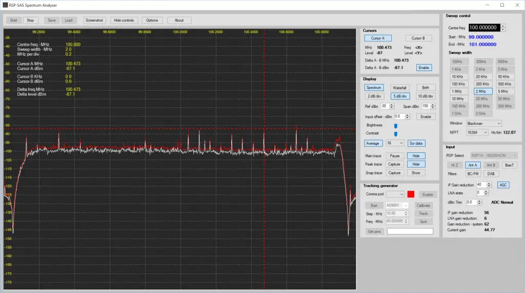 spectrumanalyser met SDR play